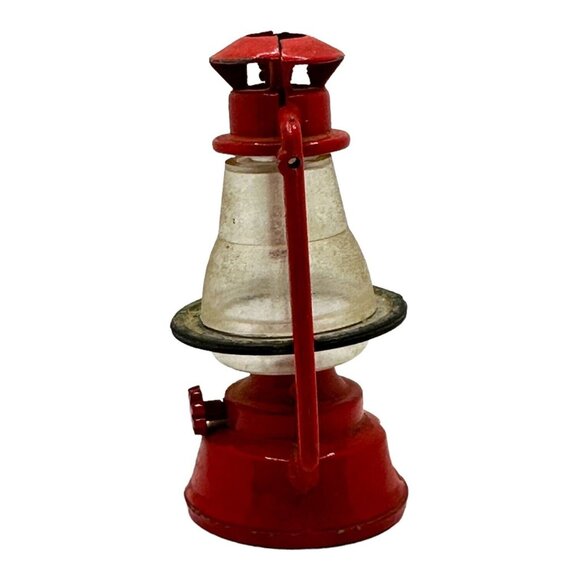 Miniature Vintage Die Cast Metal Lantern Pencil Sharpener 3” Red - Picture 2 of 5